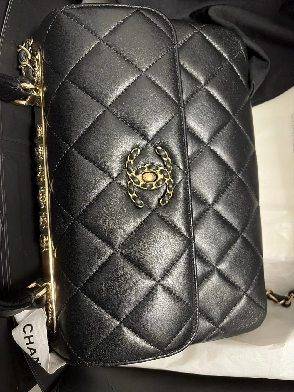 CHANEL Black Quilted Leather Small Flap Bag